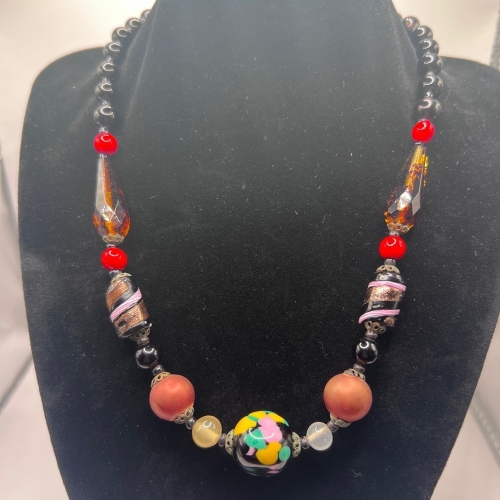 Vintage gorgeous czech glass beaded necklace